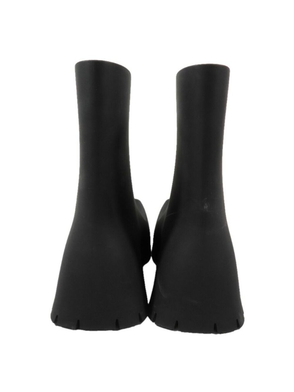 Balenciaga Trooper Rubber Boot Short Boots Square Toe Shoes Black - Picture 3 of 9